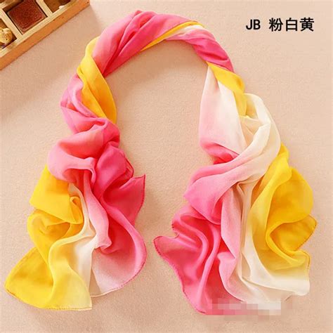 Nice Chiffon Scarf Women High Quality Gradual colors chiffon georgette silk scarves shawl female ...