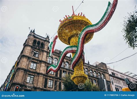 MEXICO - SEPTEMBER 20: Giant Torch Decorating the Buildings at the ...