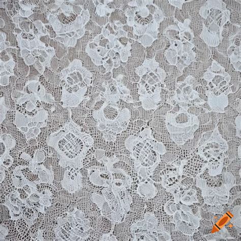 Texture of white lace fabric on Craiyon