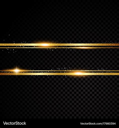 Golden line banner isolated on black Royalty Free Vector