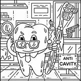 Tooth Coloring Page  Dental Health Anti Cavity Teeth sketch template