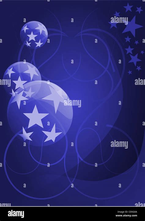 Christmas background with spheres and stars Stock Photo - Alamy