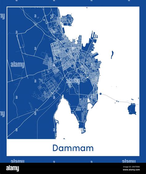 Dammam Saudi Arabia Asia City map blue print vector illustration Stock Vector Image & Art - Alamy