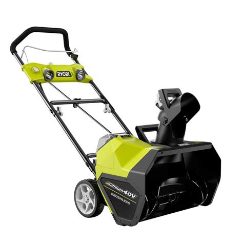 Ryobi 20 in. 40-Volt Brushless Cordless Electric Snow Blower with 4Ah Battery-RY40812 - The Home ...