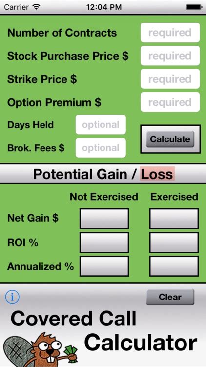 Covered Call Calculator by Brian West