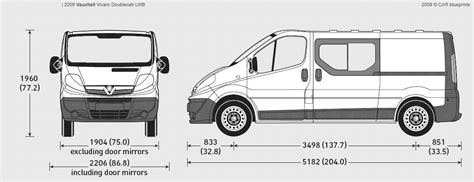 2009 Vauxhall Vivaro Doublecab LWB Van blueprints free - Outlines