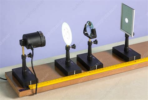 Optical bench with object screen - Stock Image - C037/2316 - Science Photo Library