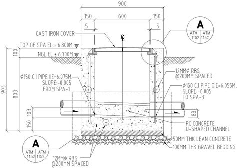 Manhole Structure Design In Detail Autocad Drawing Dwg File Cad File ...