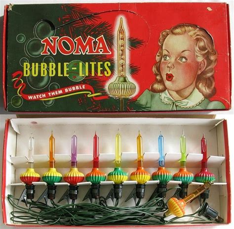 Vintage Noma C6 Christmas Bubble Lights Lite Set 509 Purple Green Blue Tubes | Vintage christmas ...