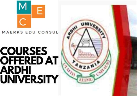 COURSES OFFERED AT ARDHI UNIVERSITY - MEC