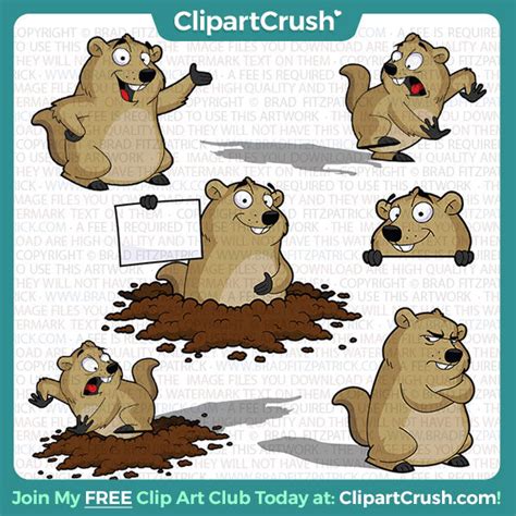 Cartoon Groundhog Clipart Pack - Cute Groundhog Day Clip Art – Clipart Crush