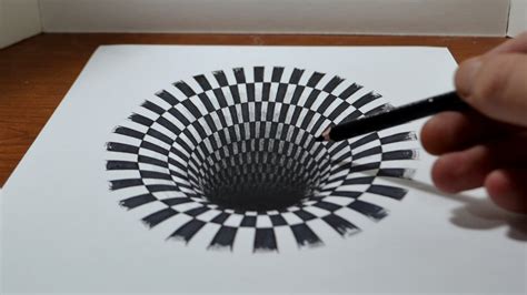 Drawing a Hole - Anamorphic Illusion - YouTube