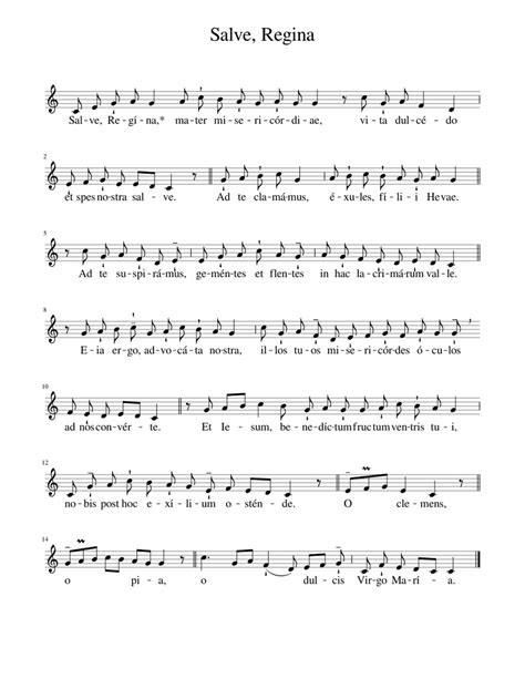 Salve Regina Sheet music for Voice | Download free in PDF or MIDI | Musescore.com