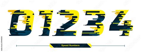 Numbers Typography Font Color speed modern style in a set 01234 Stock Vector | Adobe Stock