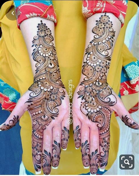 Khaleeji henna design | Back hand mehndi designs, Full hand mehndi designs, Dulhan mehndi designs