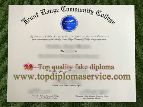 Creative techniques to make fake Front Range Community College diploma