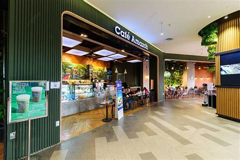 Inside The Amazon Coffee Shop Branch At Bangkae Shopping Mall Photo Background And Picture For ...