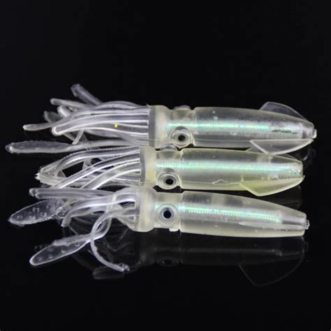 3pcs/Lot Transparent Soft Squid Skirts Lure 10.5cm 8g Fishing Squid Lures Soft Plastic Lures ...