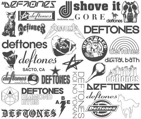 Collection of different Deftones logos from then till now. : deftones