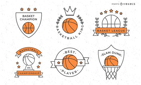 Basketball Badge Design Set Vector Download