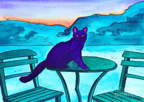 Purple Cat Painting by Michaela Bautz - Fine Art America