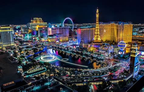 Wallpaper night, the city, lights, Las Vegas, USA, skyline, Las Vegas ...