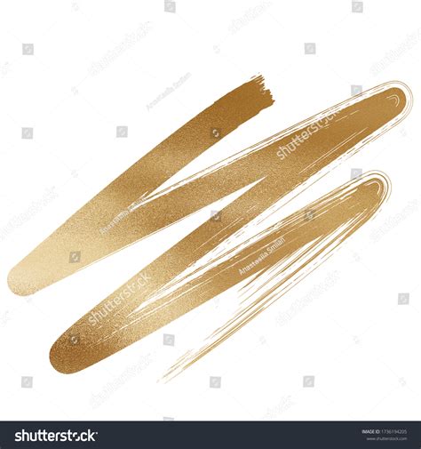 Gold Brush Strokes Abstract Clip Art Stock Illustration 1736194205 | Shutterstock