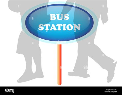 Bus Station sign Stock Photo - Alamy