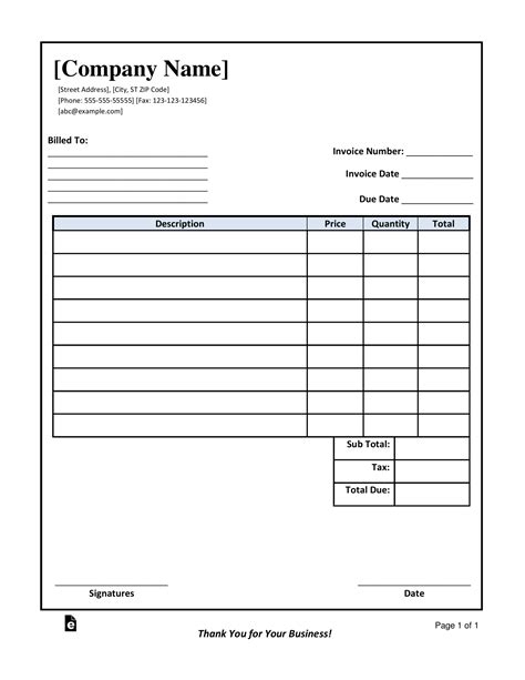 Free Printable Invoice Templates - Printable Templates Free