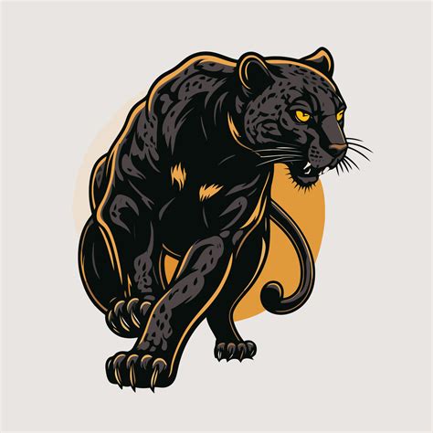 Black Panther jaguar face logo mascot icon wild animal character vector ...