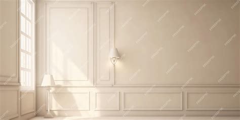 Premium AI Image | A white wall with a lamp on it and a white wall with a light on it.