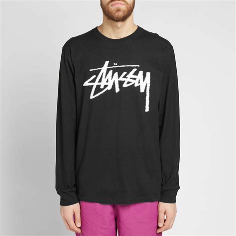 Stussy Long Sleeve Stock Tee Black | END. (US)