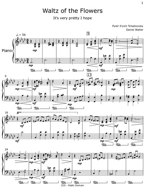 Waltz of the Flowers - Sheet music for Piano