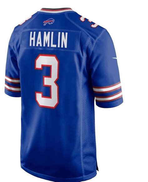 Men's Damar Hamlin Buffalo Bills #3 NFL Jersey - Blue S - 3XL