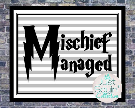 Mischief Managed Harry Potter PosterTypography Art Print