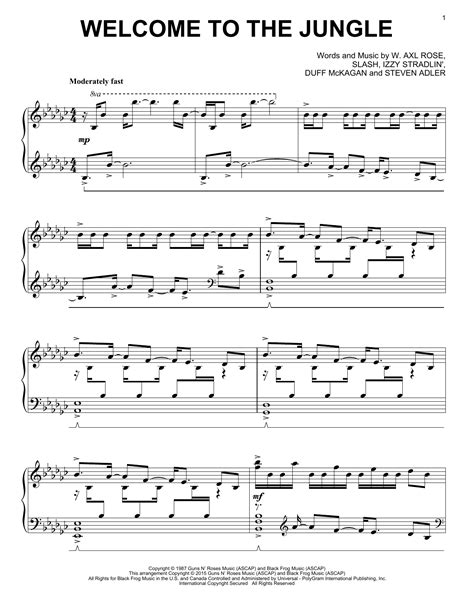 Welcome To The Jungle | Sheet Music Direct