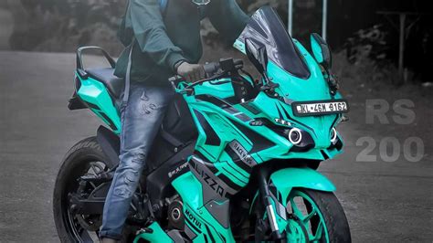 Top5mods - BAJAJ PULSAR RS 200 modified |Cyan blue