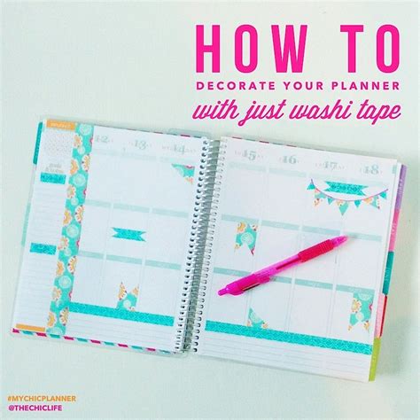 How to Decorate Your Planner with Washi Tape | Planner washi, Planner decorating, Washi tape planner