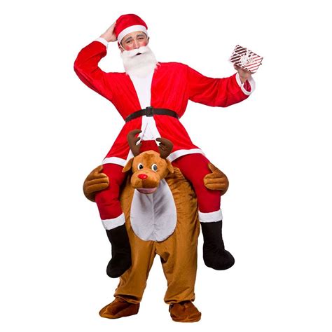 Mens Adult Carry Me Novelty Ride On Mascot Christmas Fancy Dress Costume Outfit | eBay