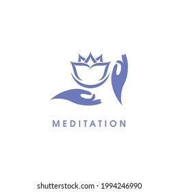 Meditation Yoga Arm Logo Design Stock Vector (Royalty Free) 1994246990 | Shutterstock