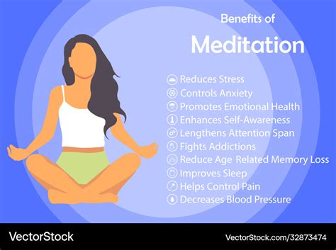 Meditation health benefits for body mind Vector Image