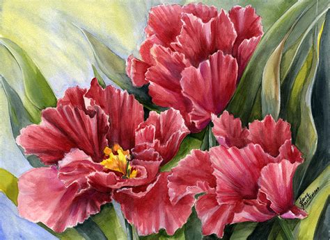 Parrot Tulips Painting by Sabine Baeckmann - Fine Art America