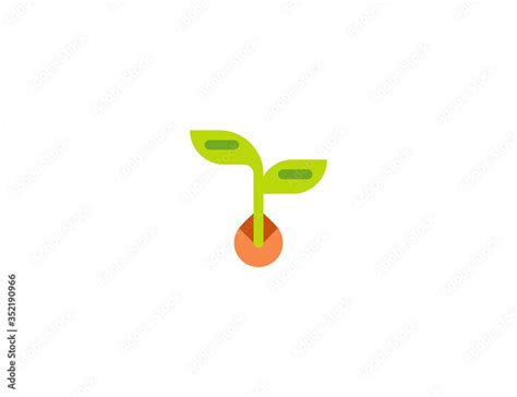 Seedling vector flat icon. Isolated sprout, sprout seeds emoji ...