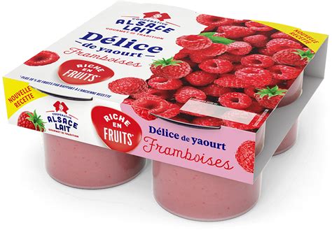 Délice de yaourt à la framboise Alsace Lait, coopérative laitière ...