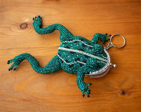 Coin Purse Keychain Frog Wallet Teal Frog Keychain Wallet Key | Etsy