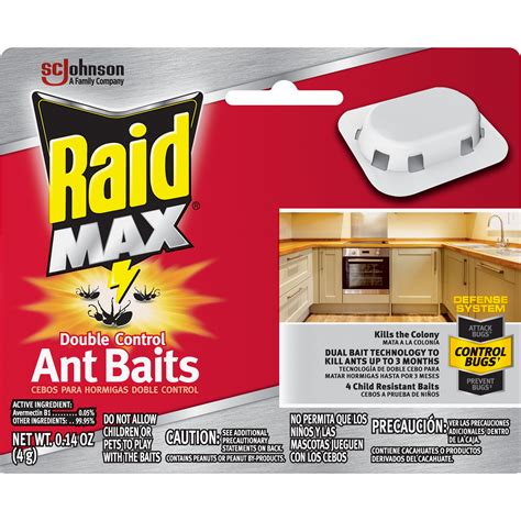 Raid Max Double Control Ant Baits, 0.14 Oz, 4 Count - Walmart.com - Walmart.com