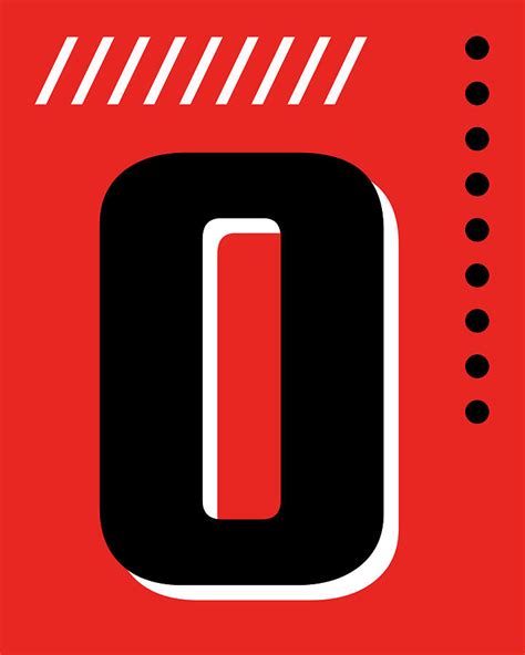 Number Zero - Pop Art Print - Red Mixed Media by Studio Grafiikka