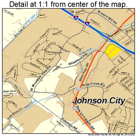 Johnson City Tennessee Street Map 4738320