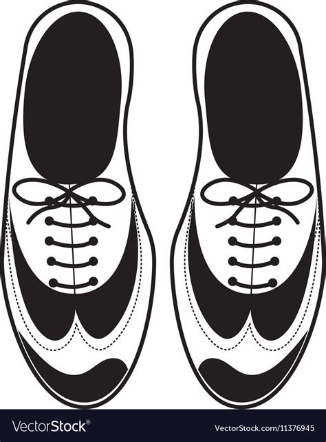 Silhouette tap shoes for mens with laces Vector Image