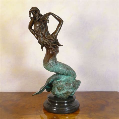 Sirène en bronze - Bronzes mythologiques - Sculpture bronze femme - Statue bronze femme ...